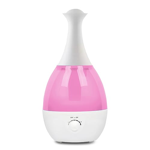 Mobigon 2.6 Litres Humidifier for Room, Cool Mist Ultrasonic Humidifier/Essential Oil Diffuser,Super Quiet 360°Nozzle,Colorful Change,Auto Shut Off&UV Light&,Lasts Up to 24 Hours (C.Pink)