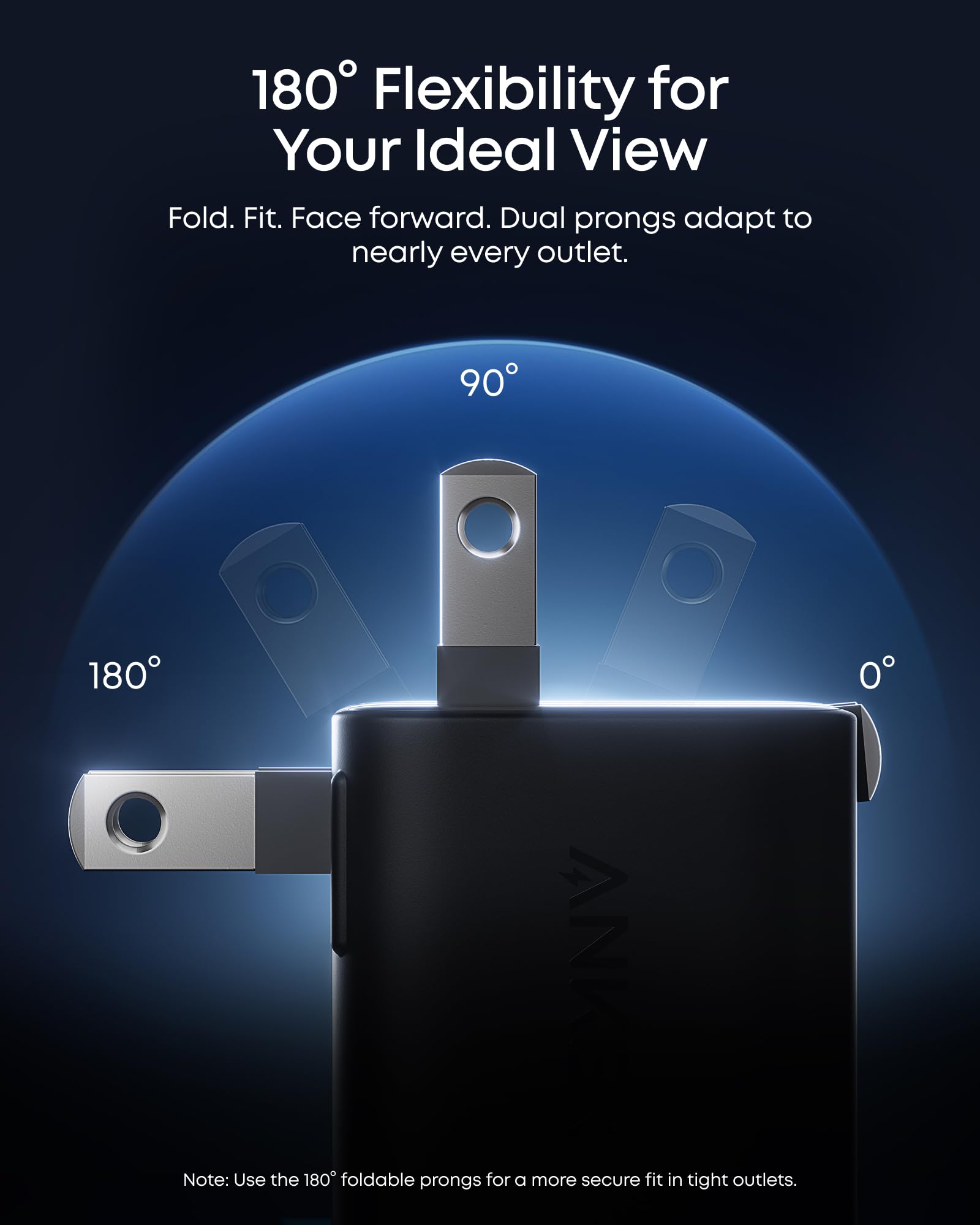 Anker Wall Charger Nano USB C, 45W Fast Charging, with 180° Foldable Plug, Smart Recognition, Built-in Care Mode, for iPhone 17/16/15 (Non-Battery,1 USB-C Port,No Cable) - Black