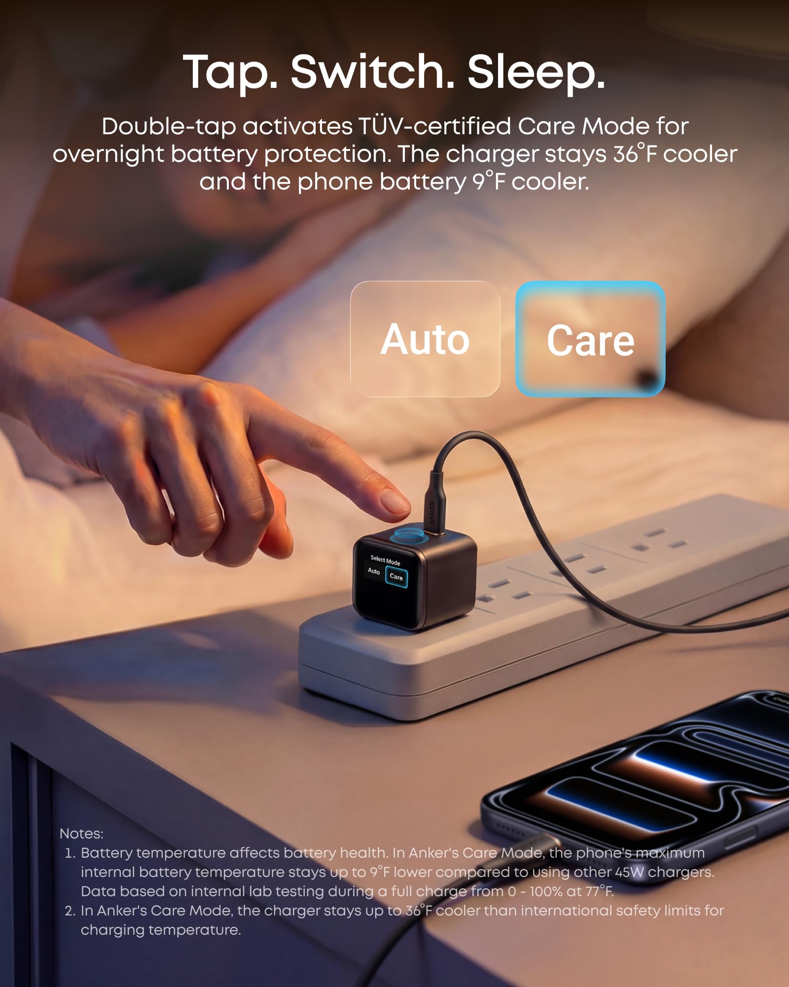 Anker Wall Charger Nano USB C, 45W Fast Charging, with 180° Foldable Plug, Smart Recognition, Built-in Care Mode, for iPhone 17/16/15 (Non-Battery,1 USB-C Port,No Cable) - Black