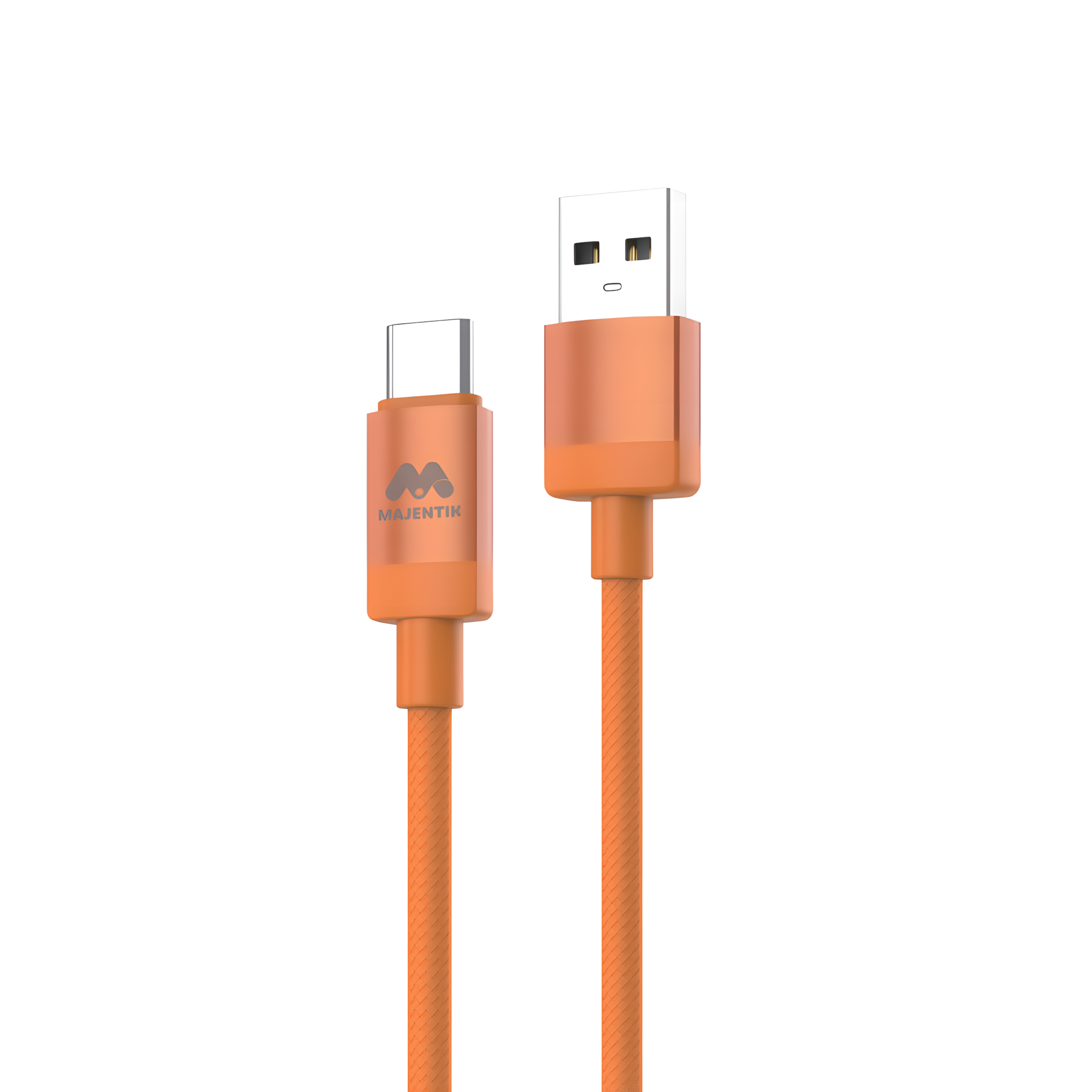Cable Majentik CL-026T USB to Type-C Fast Charging & Data Cable, 3A, 1 Meter, Durable Anti-Tangle Design - Orange