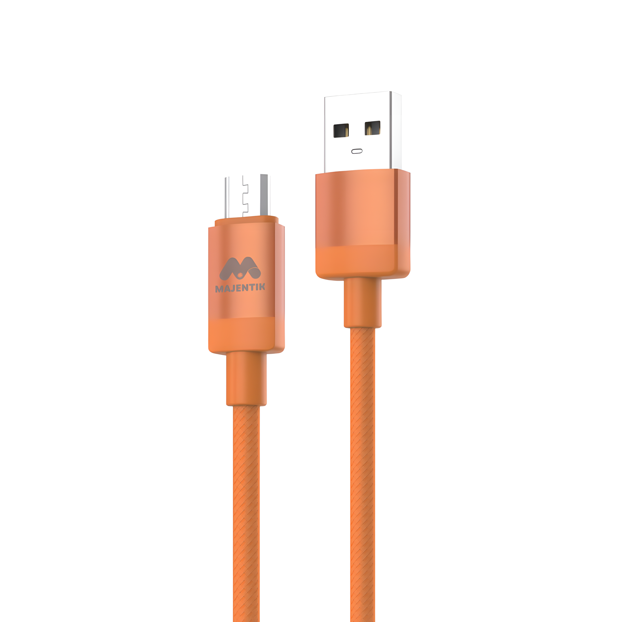 Cable Majentik CL-026 V USB-A to Micro USB Fast Charging & Data Cable, Up to 3A, 1 Meter, 480Mbps High-Speed Data Transfer - Orange