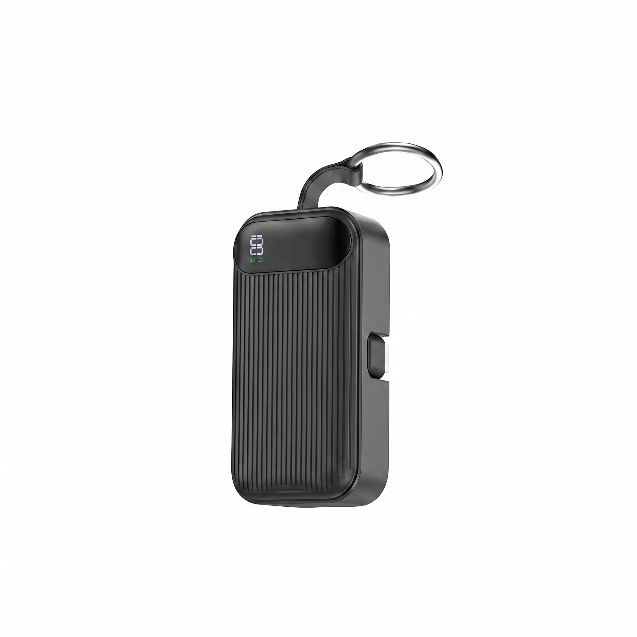 Majentik MJ-29 5000mAh Mini Power Bank with 22.5W Fast Charging, Built-in Type-C & Lightning Cables, Smart Digital Display, PD & QC 3.0, Compact Keyring Design
