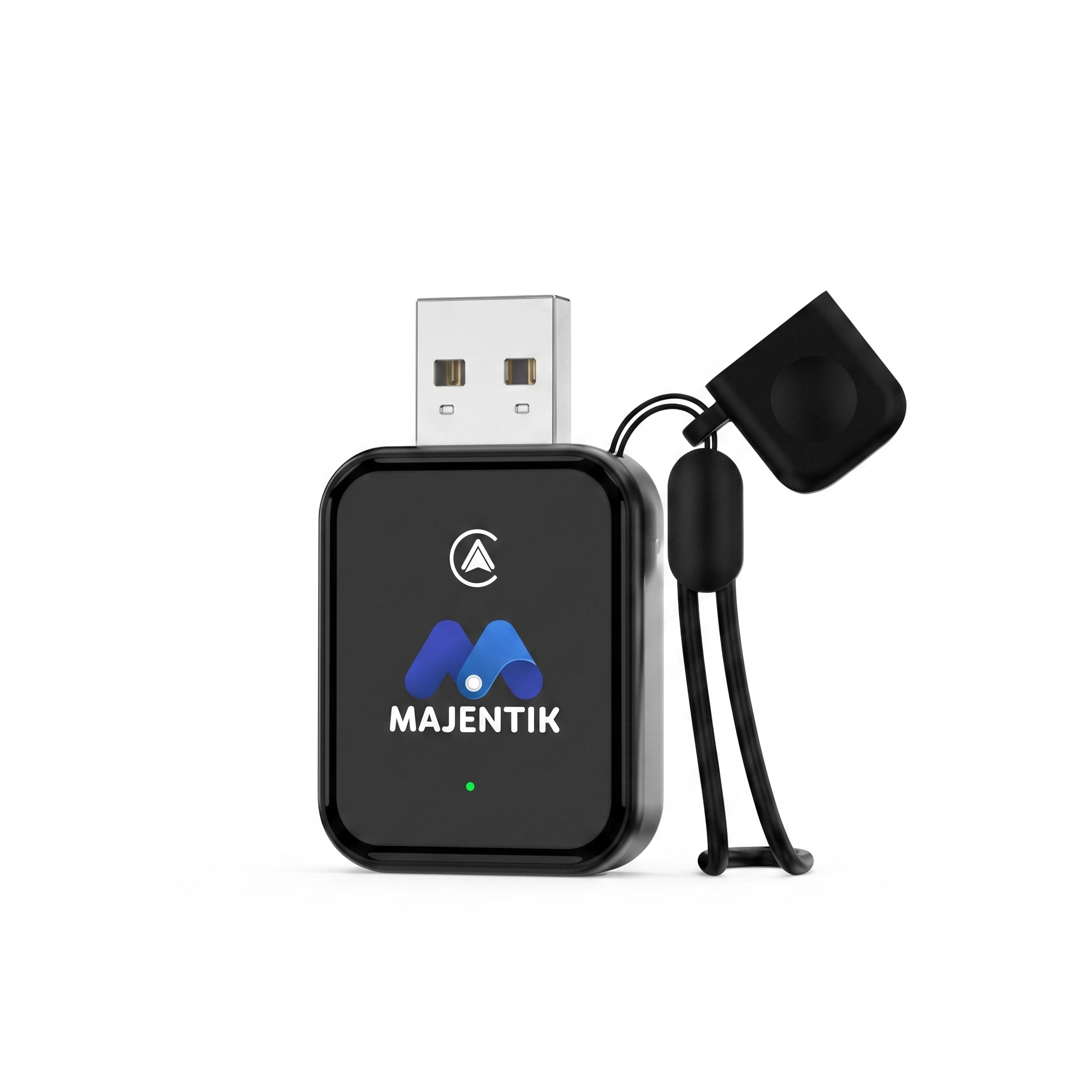 Majentik Wireless Car Adapter MCC-003 for Wired CarPlay & Android Auto, Plug & Play, Music, Navigation, Calls, Messaging & Voice Control - Black