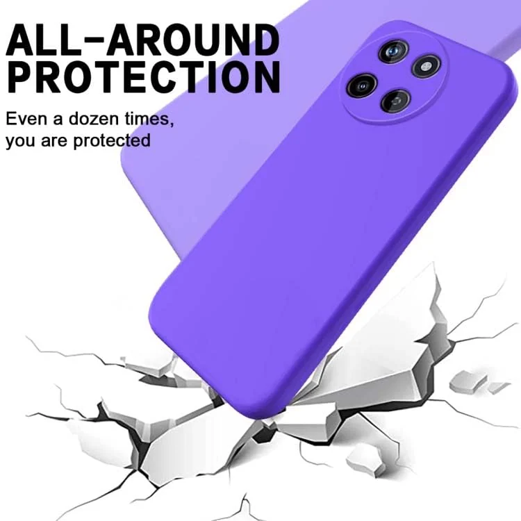 DL3 Mobilak Liquid Silicone Protective Case for realme 11 4G with Microfiber Lining and Shockproof Design - Purple