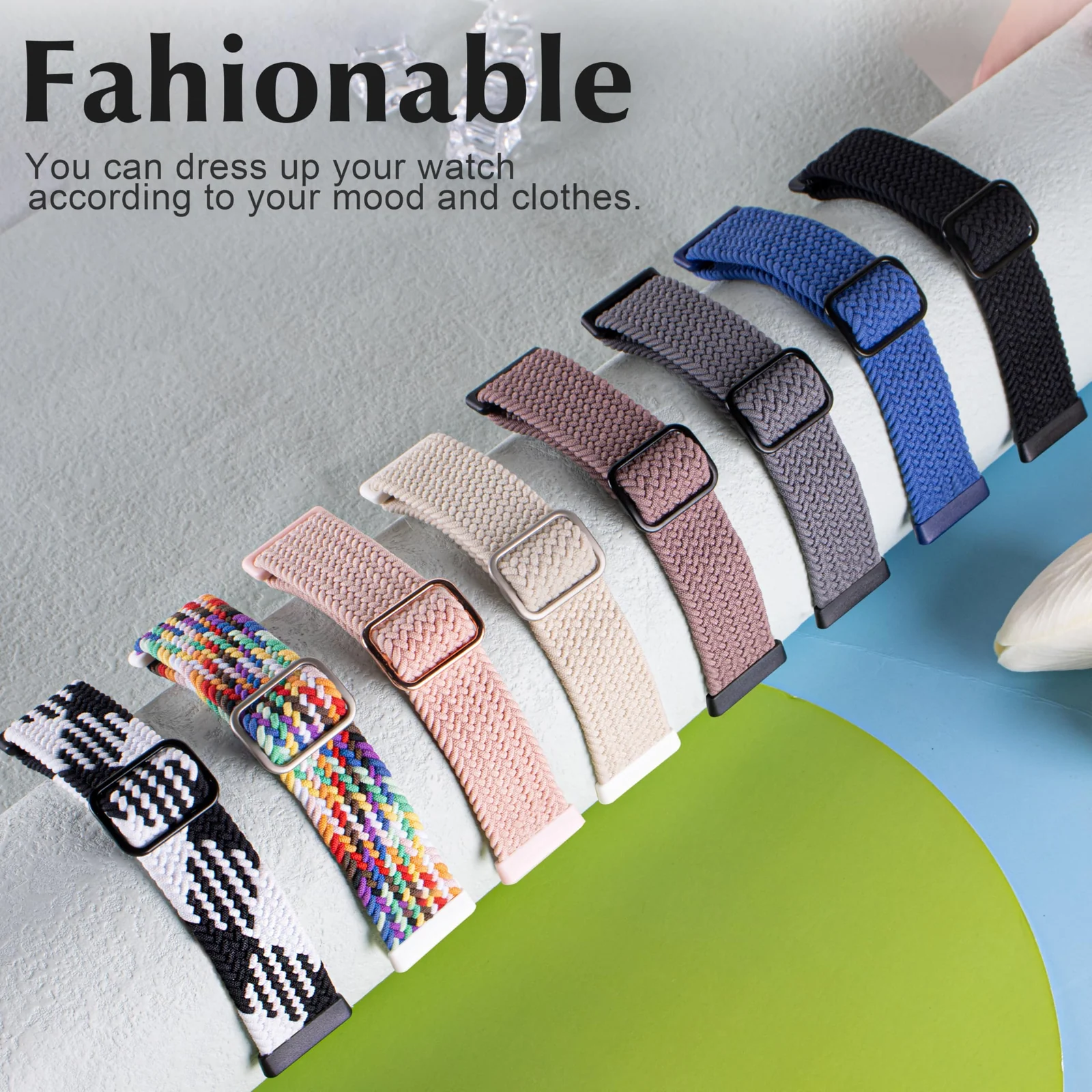 DL3 Mobilak Replacecment Band Compatible with Huawei Watch Fit 3 for Women Men, Adjustable Braided Bands Straps Elastics Sport Wristband Nylon Band for Huawei Watch Fit 3 Strap - Starlight