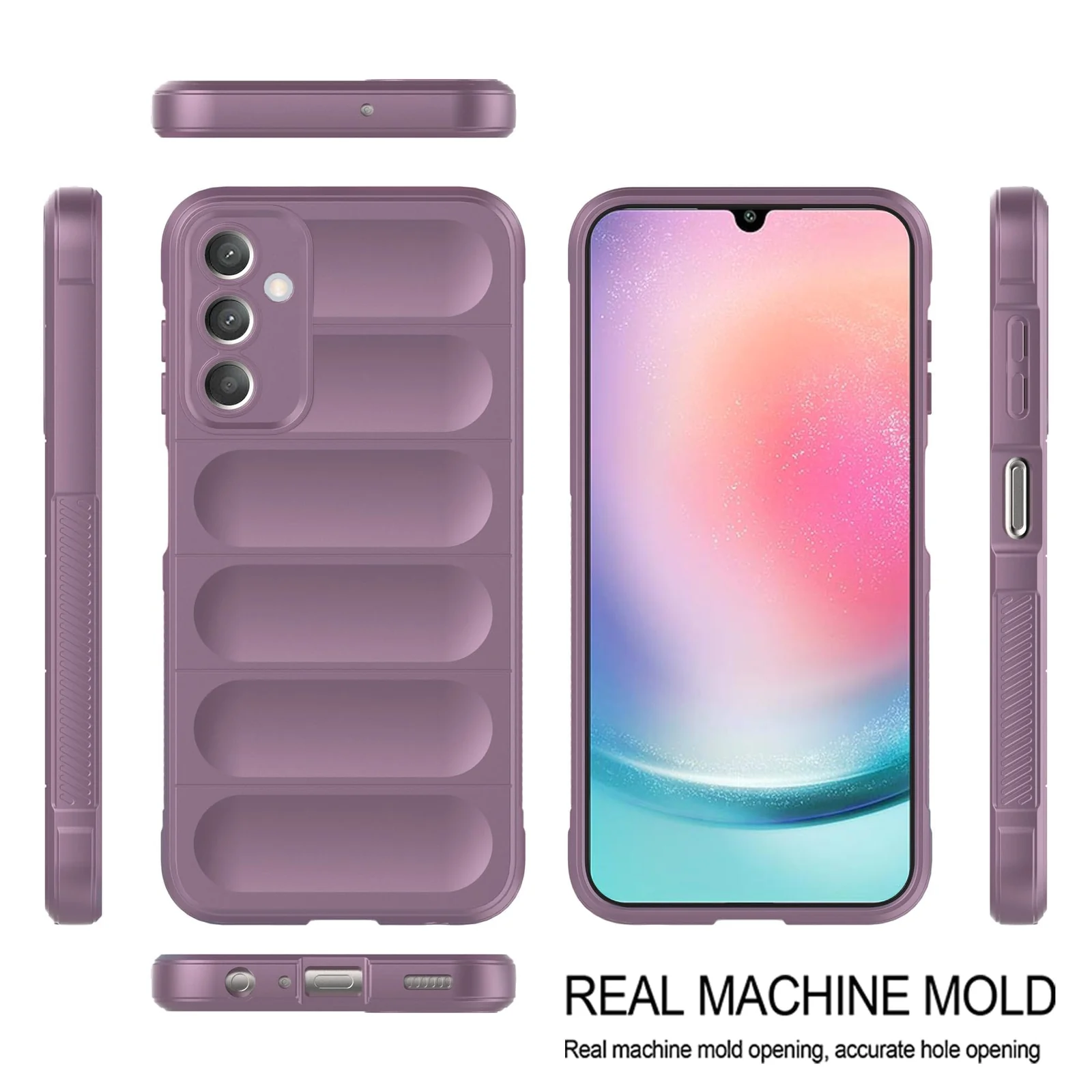DL3 Mobilak Soft Silicone Protective Case for Samsung Galaxy A15 with Camera Protection and Shockproof Design - Purple