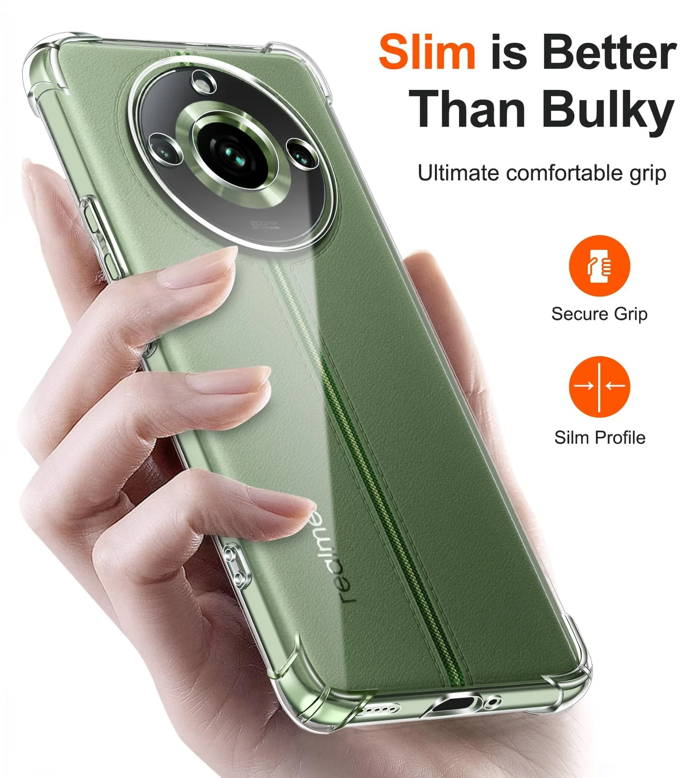 DL3 Mobilak Clear TPU Case for realme 11 Pro Plus 5G / realme 11 Pro 5G, Camera protection, Shock-absorbing protection, Non-slip grip - Clear