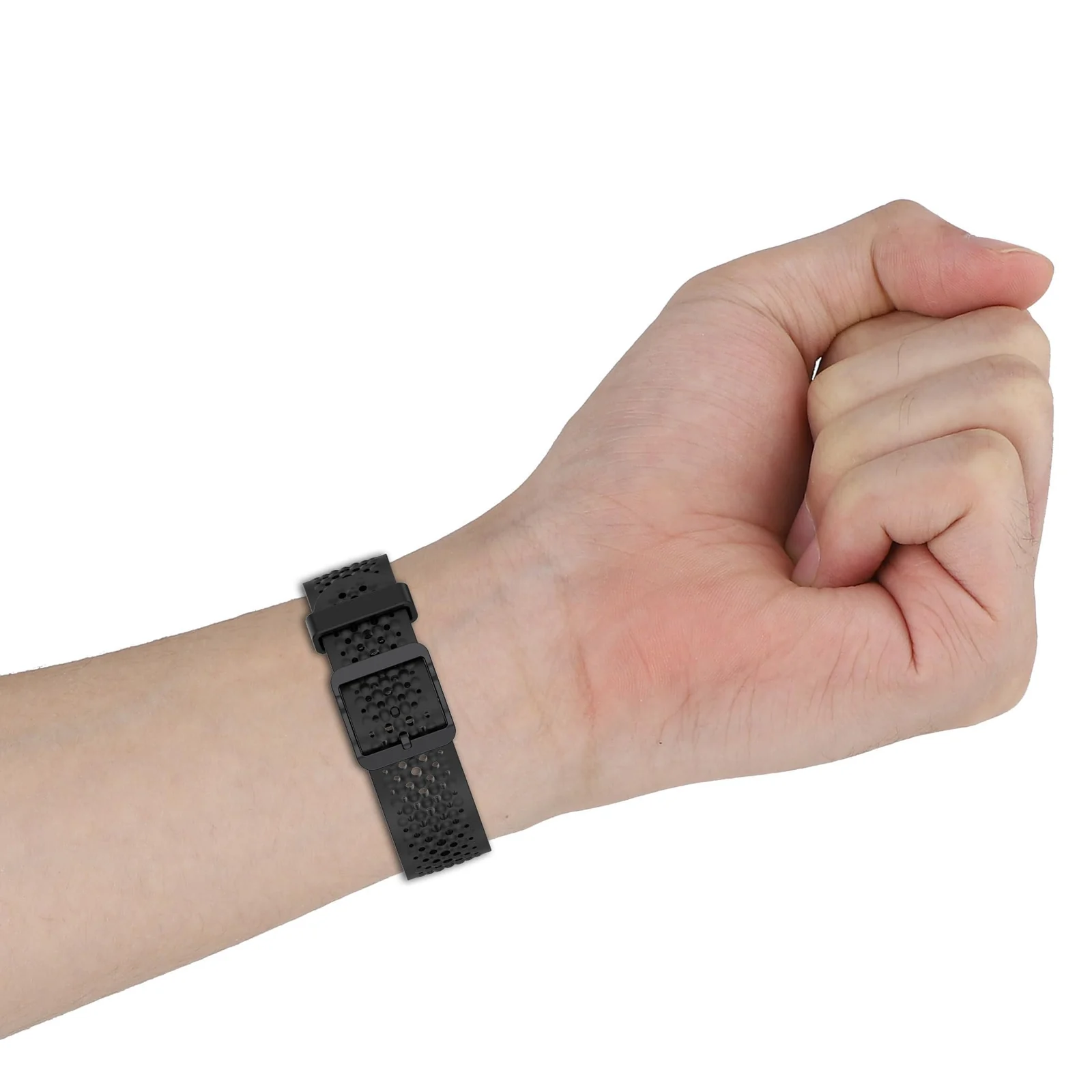 DL3 Mobilak 22 mm Silicone Breathable Sport Bracelet For Xiaomi Redmi Watch 5 Active/Redmi Watch 5 Lite Strap, 22mm Adjustable Armband Watchbands Quick Wristband Watch Strap Bands - Black