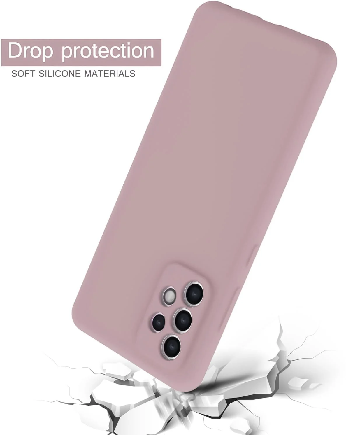 DL3 Mobilak Silicone Protective Case for Samsung Galaxy A72, Shock-absorbing protection, Scratch-resistant surface, Soft microfiber lining - Cashmere