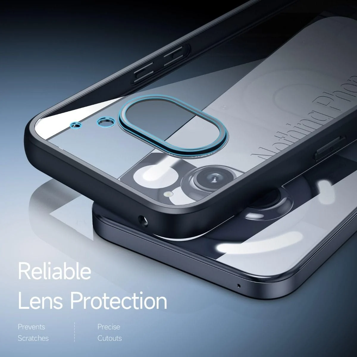 DL3 Mobilak Clear PC and TPU Protective Case for Nothing Phone 2A / 2A Plus with Camera Protection and Military-Grade Protection - Black