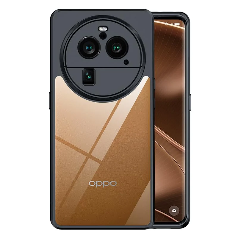 DL3 Mobilak Compatible with OPPO Find X6 Pro 5G Case Transparent, Military-Grade Shockproof Anti-Yellowing, Slim Protective Phone Case Full Bumper Cover With Camera Lens Protective - Black
