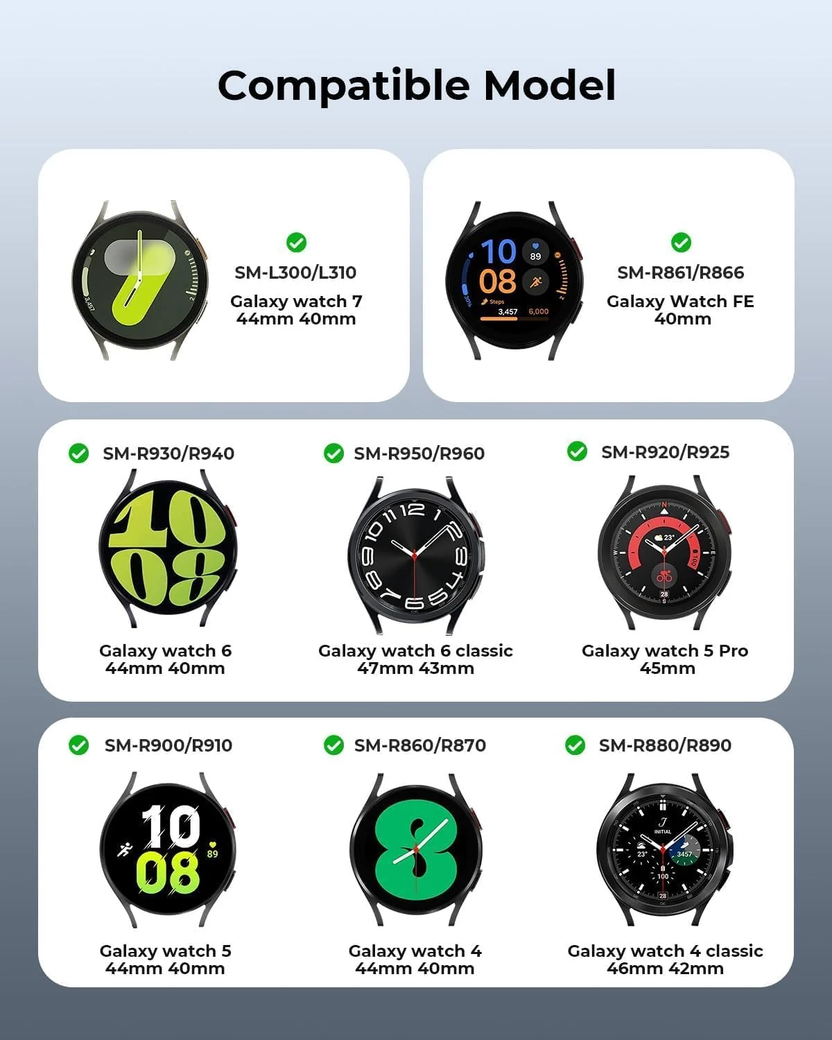 DL3 Mobilak Strap Compatible with Samsung Galaxy Watch 7 FE 6 5 4 Strap 40mm 44mm/Watch 6 Classic 43mm 47mm/5 Pro 45mm/4 Classic 42mm 46mm, No Gap Magnetic Clasp Silicone Band - Rock Green