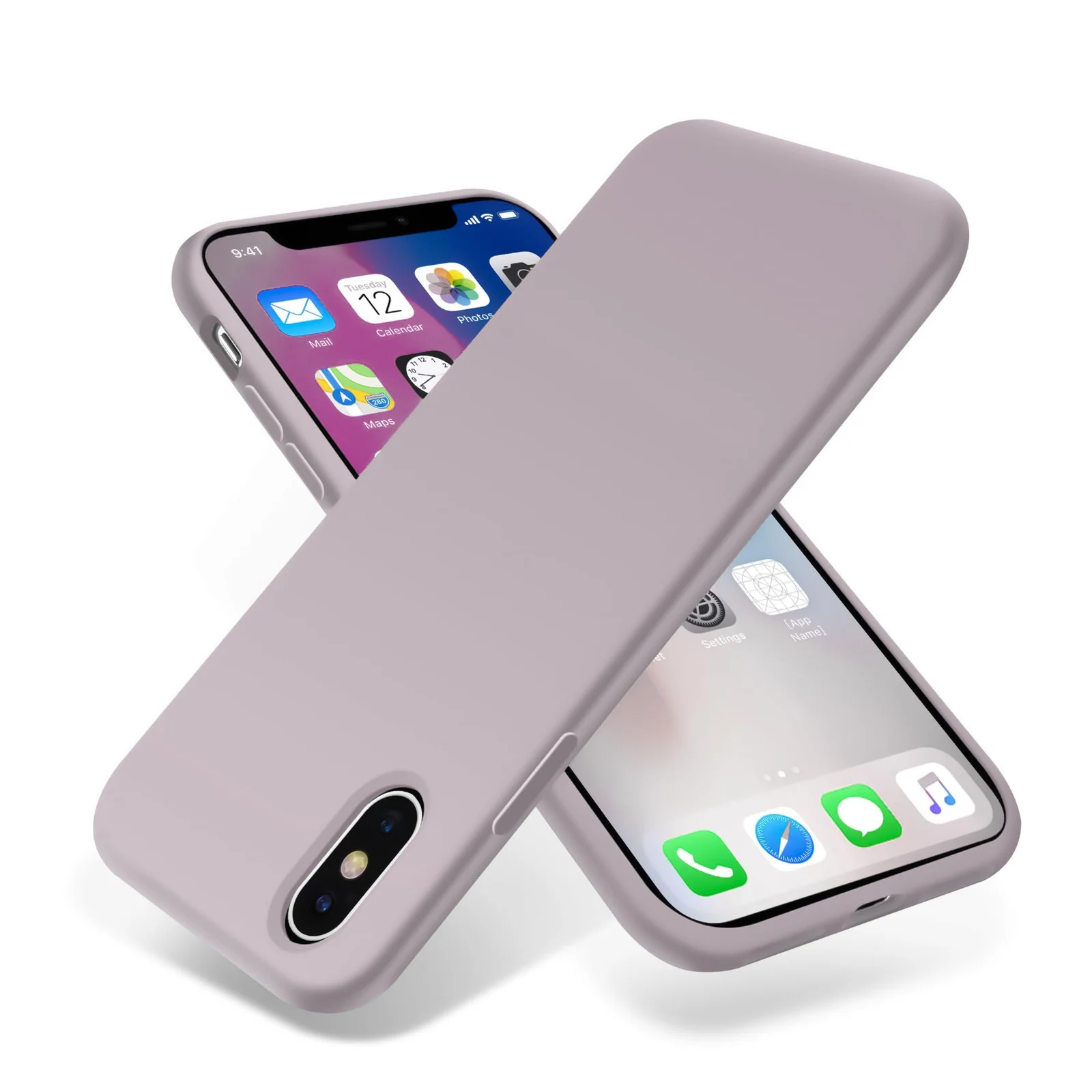 DL3 Mobilak Liquid Silicone Case for iPhone XS Max, Shock-absorbing protection, Scratch-resistant surface, Soft microfiber lining - Lavender Pink