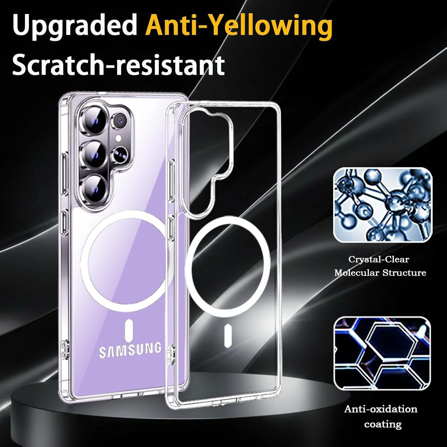 DL3 Mobilak for Samsung Galaxy S26 Ultra Case [Compatible with MagSafe] [Strong Magnet] [Non-Yellowing] Magnetic Slim Thin Bumper Phone Cover, Lightweight, and Durable - Clear