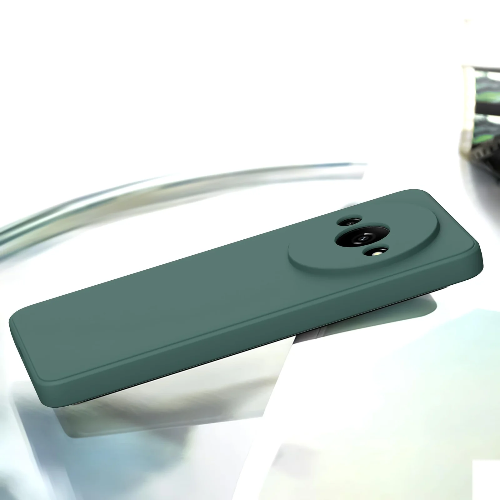 DL3 Mobilak Liquid Silicone Case for Xiaomi Redmi A3, Shock-absorbing protection, Scratch-resistant surface, Soft microfiber lining - Green