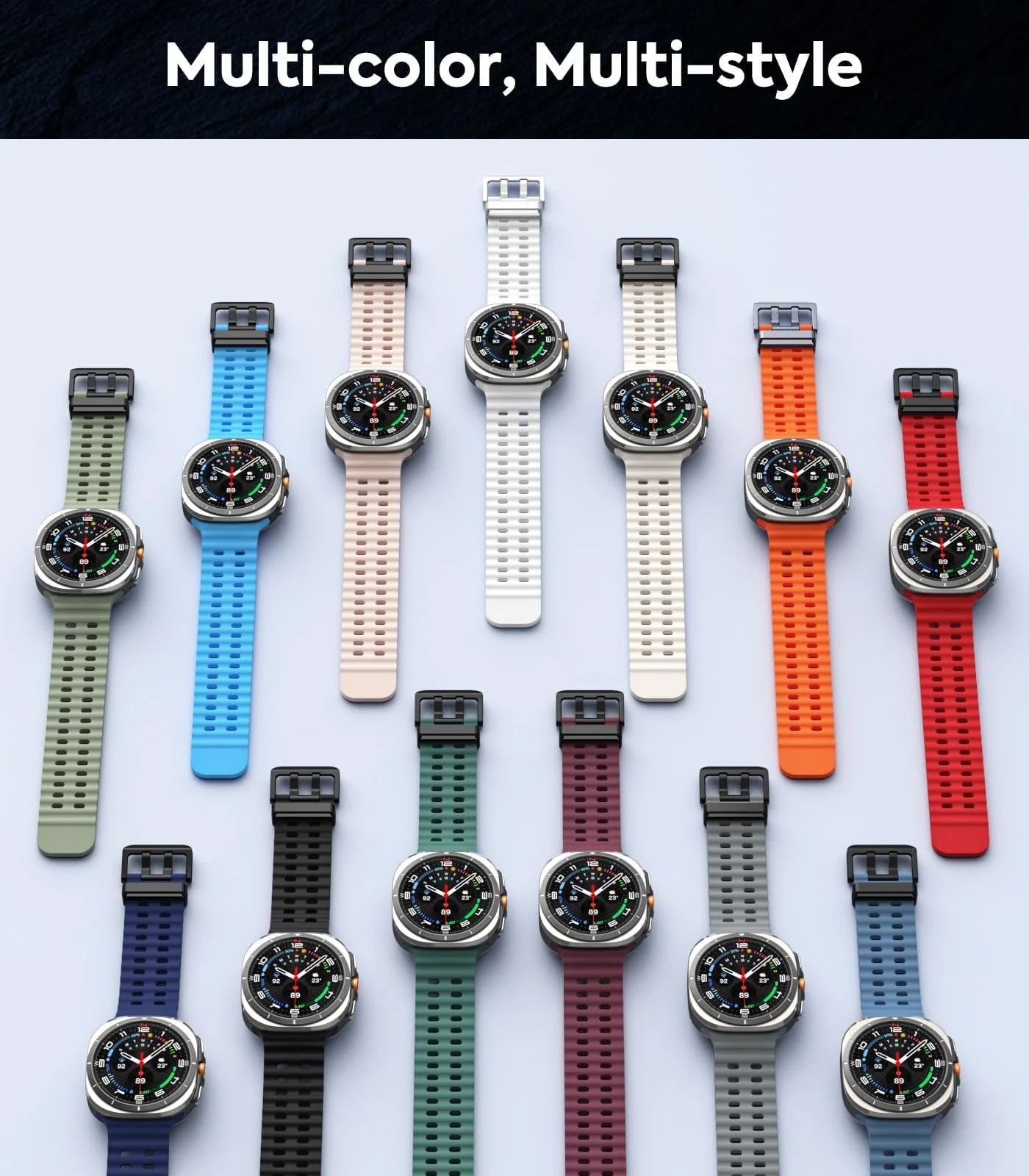 DL3 Mobilak Sport Band Compatible with Samsung Galaxy Watch Ultra Band 47mm Women Men, Breathable Soft Silicone Waterproof Watch Strap Accessories for Samsung Watch 7 Ultra Bands - Official Blue