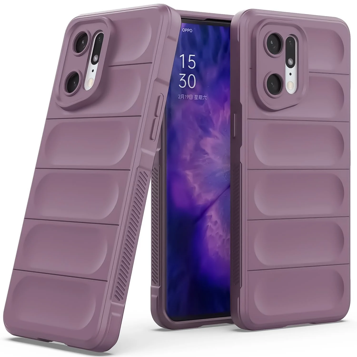 DL3 Mobilak Silicone Case for OPPO Find X5 Heavy Duty Protective [Slim Fit] Shockproof Soft Flexible Protective Design Shock-Absorption TPU Cover With Camera Protection - Purple