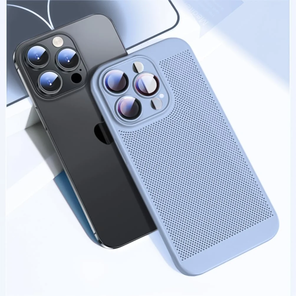 DL3 Mobilak PC Protective Case for iPhone 15 Pro Max 6.7-Inch, Supports wireless charging, Camera protection, Shock-absorbing protection - Baby Blue
