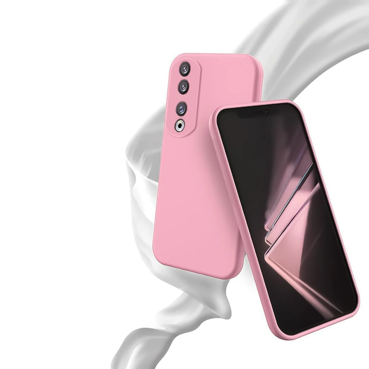 DL3 Mobilak Honor 90 Case, Soft Flexible Silicone Gel Rubber Bumper Cover, Full Body Shockproof Protective Phone Case - Pink