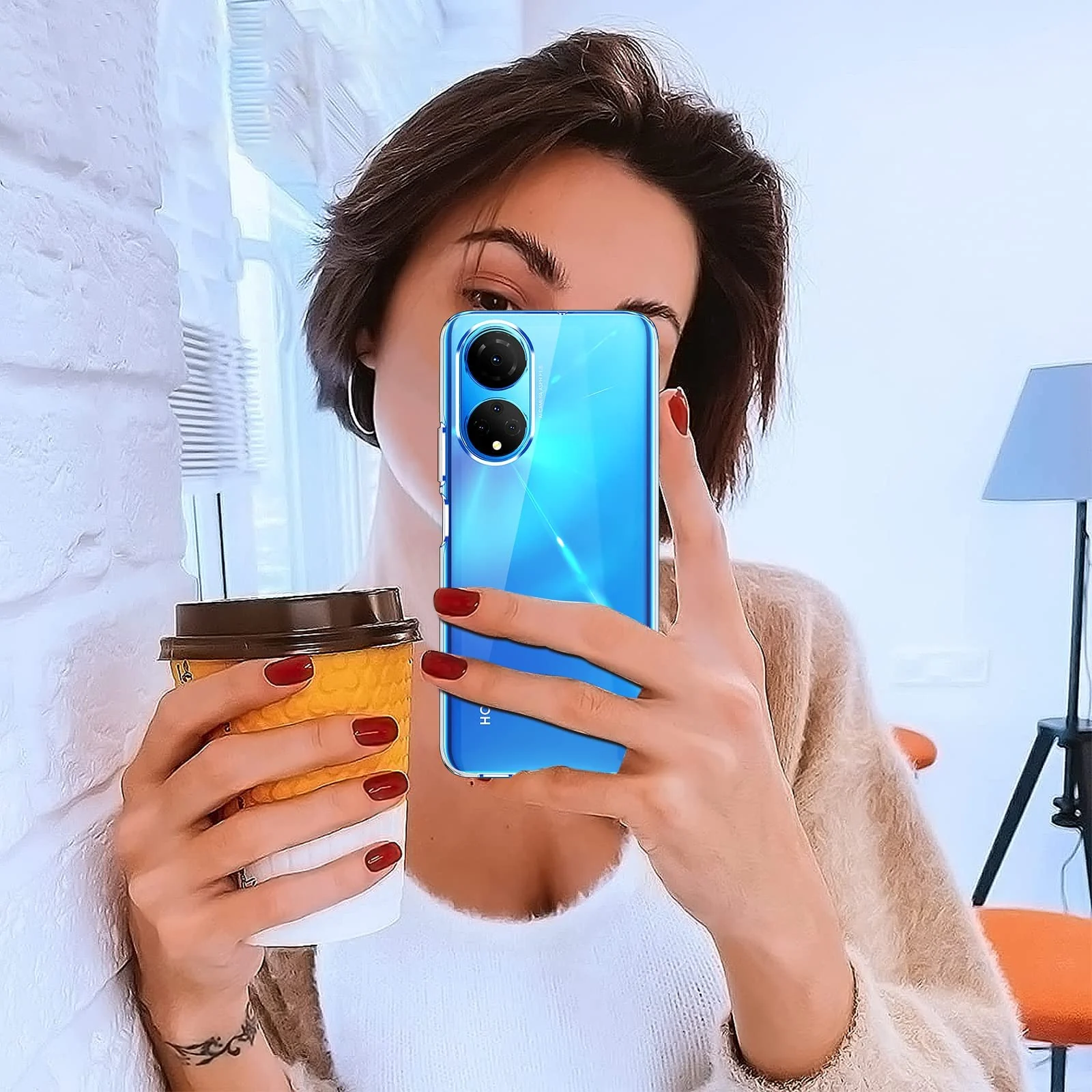 DL3 Mobilak Case Compatible with Honor X7 / Honor Play 30 Plus Case Crystal Soft TPU Gel Case Flexible Silicone Anti-Scratch Camera Protection TPU Cover - Clear