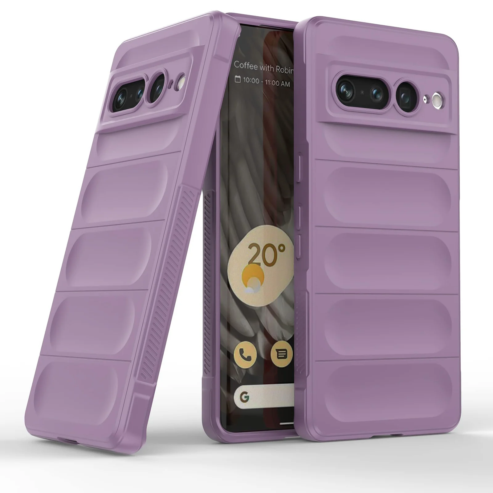 DL3 Mobilak Soft Silicone Protective Case for Google Pixel 7 Pro with Camera Protection and Shockproof Design - Purple