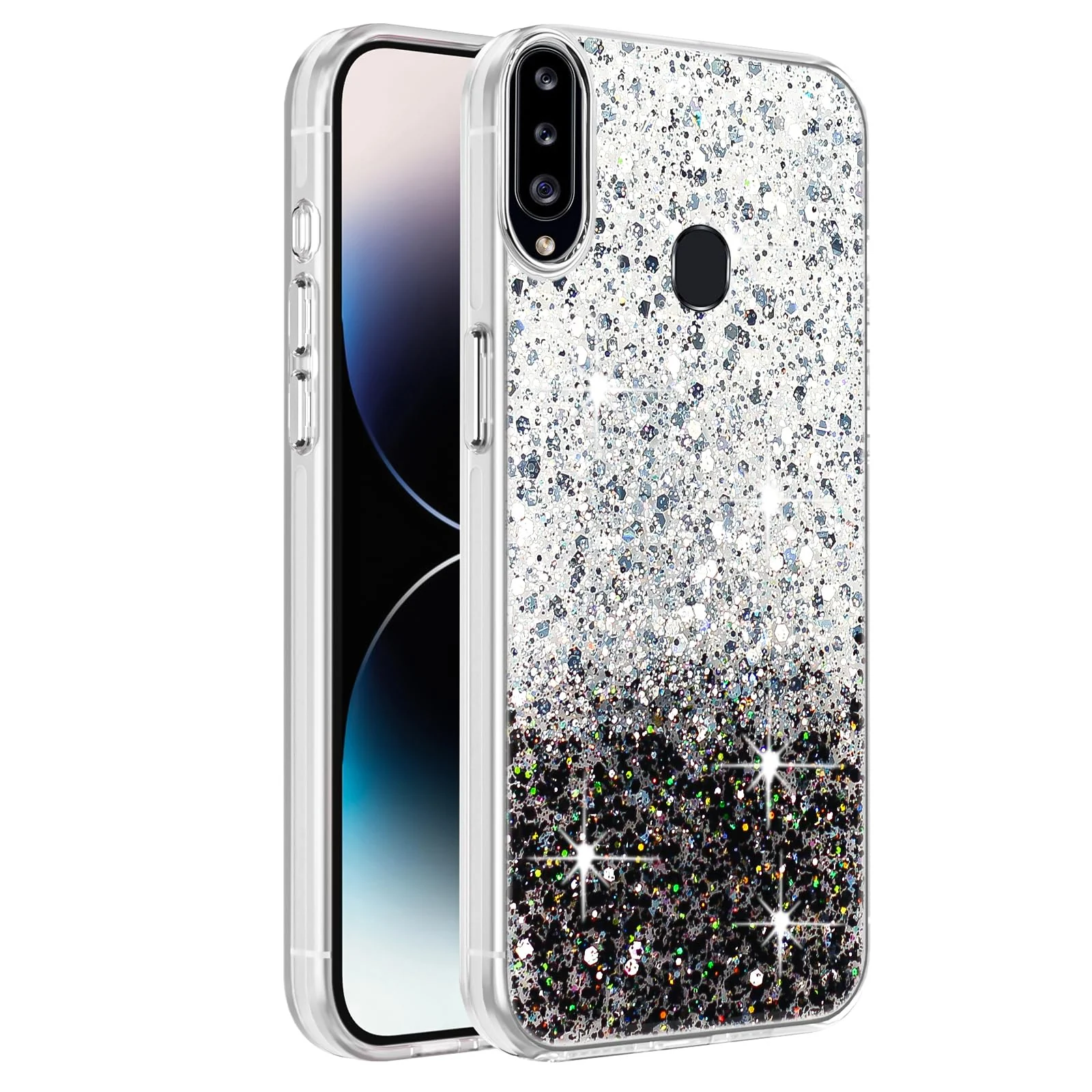 Samsung Galaxy A20s — DL3 Mobilak Glitter Protective Case for Samsung Galaxy A20s, Supports wireless charging, Camera protection, Shock-absorbing protection