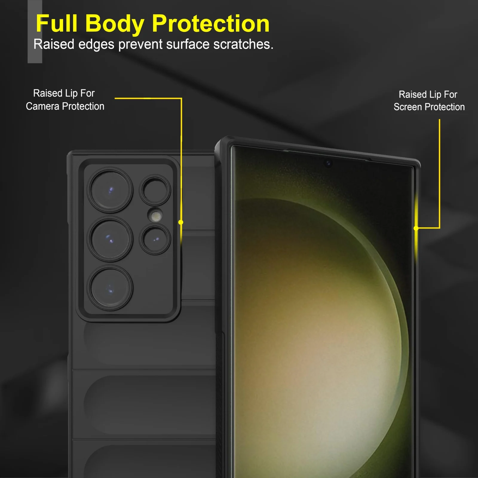 DL3 Mobilak Rugged Protective Case for Samsung Galaxy S24 Ultra, Camera protection, Shock-absorbing protection, Non-slip grip - Black
