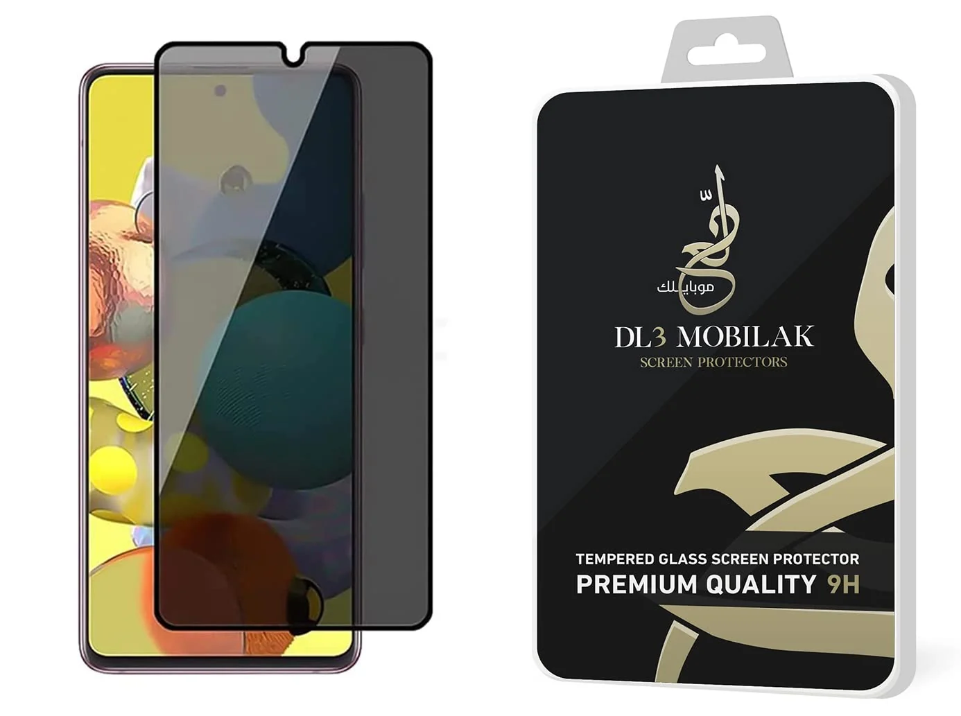 DL3 Mobilak Privacy Full Glass Screen Protector For Samsung Galaxy A72 - Black