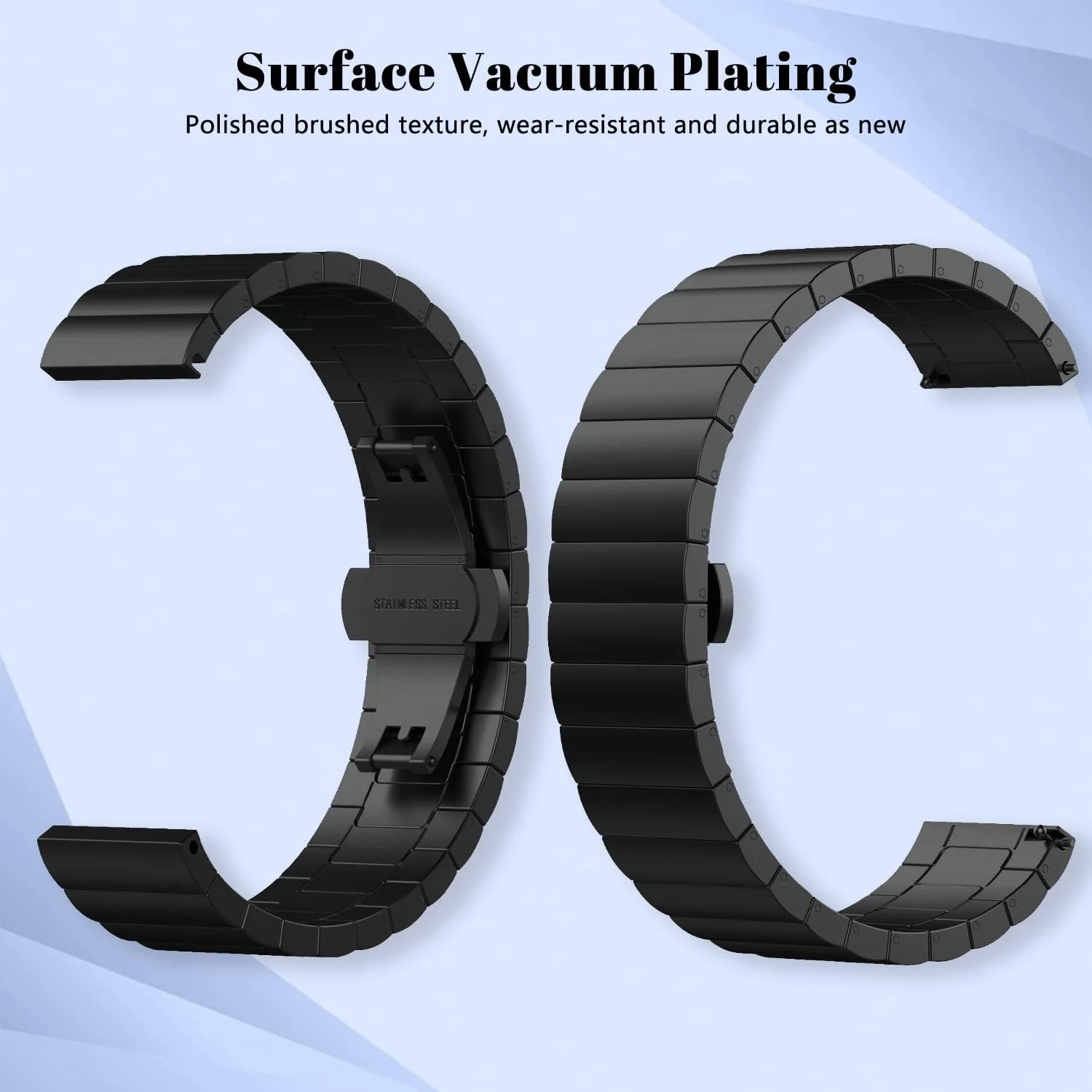DL3 Mobilak Metal Bracelet Compatible with Xiaomi Redmi Watch 5 Active/Redmi Watch 5 Lite, 22mm Stainless Steel Replacement Band with Folding Clasp, Adjustable Replacement Bracelet Wristband - A. Black