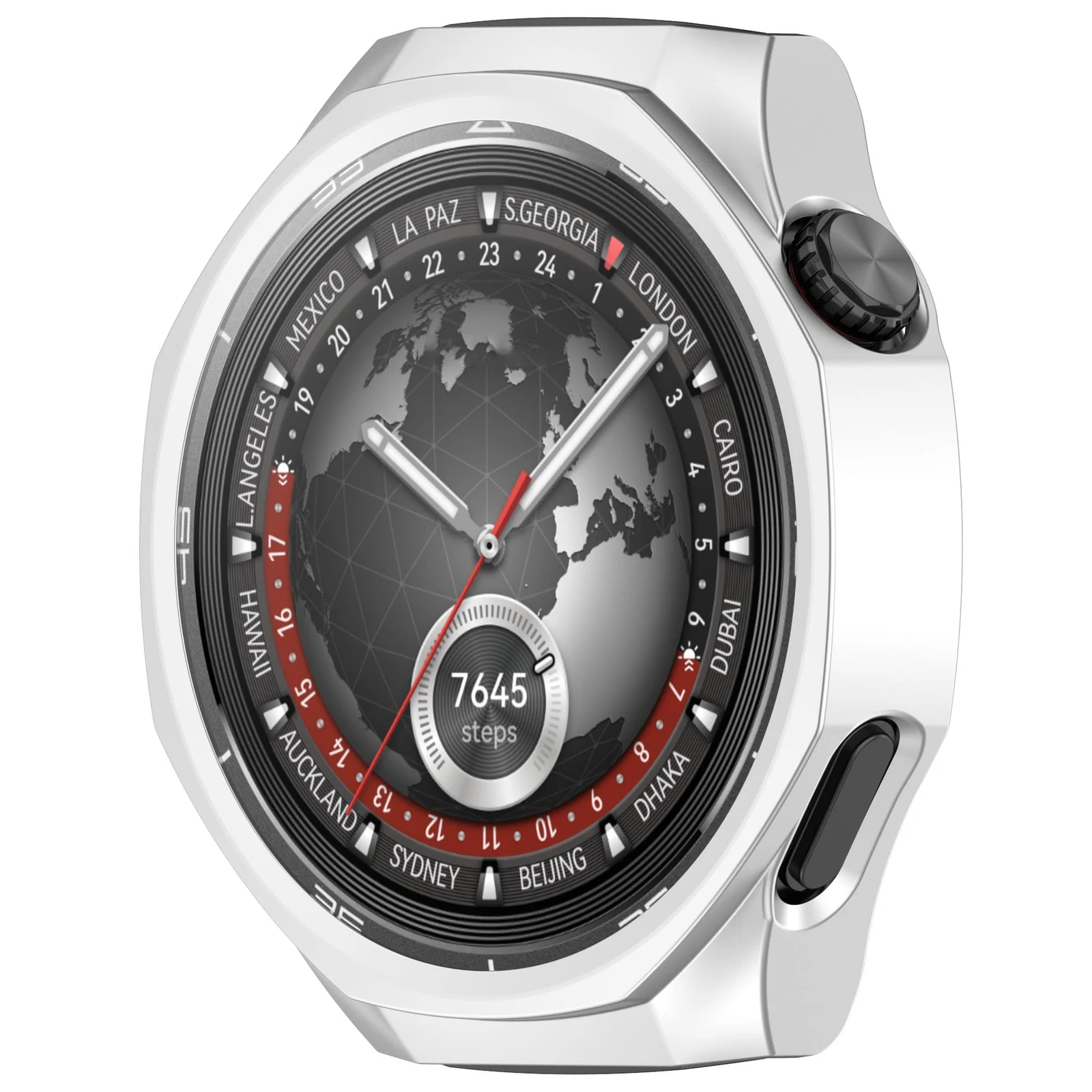 DL3 Mobilak Coverage Case with No Screen Protector Compatible with Huawei Watch GT 5 Pro 46MM, Disscool PC and Real Glass Protective Case Cover Compatible with Huawei Watch GT5 Pro 46MM - Silver