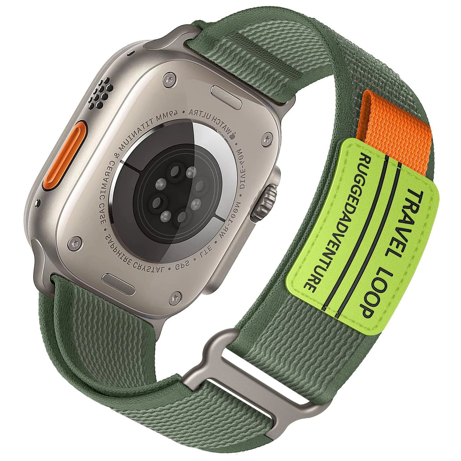 DL3 Mobilak Trail Loop Strap for Apple Watch Ultra Band 49mm 45mm 44mm 42mm iWatch Ultra Band Men Women, Rugged Sport Strap Soft Nylon Wristband for iWatch Ultra 2 Bands Series 9 8 7 6 5 4 3 2 1 SE - Olive Green
