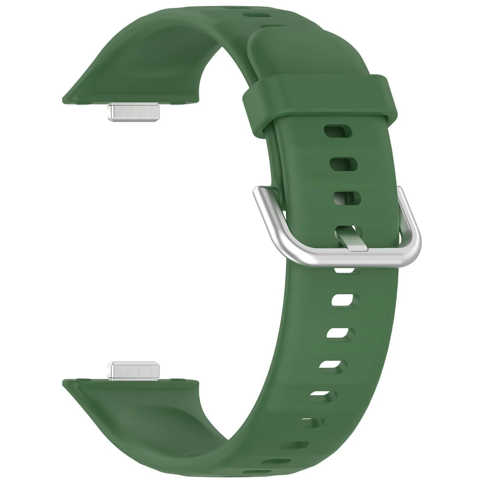 DL3 Mobilak Silicone Bracelet for Huawei Watch Fit 3/Watch Fit 4 Pro/Fit 4 Strap, Soft Silicone Sport Replacement Strap for Women/Men, Adjustable Waterproof Sports Band - Military Green
