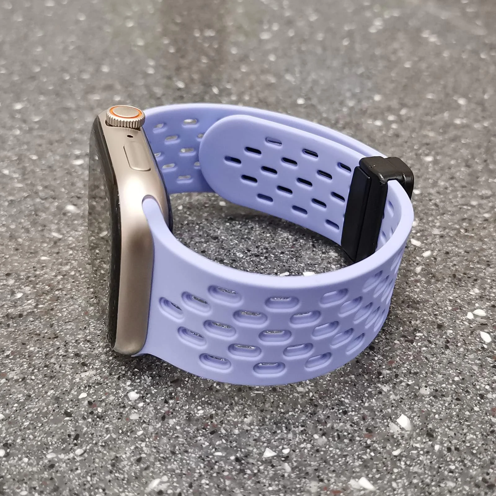 DL3 Mobilak Magnetic Bands for Apple Watch Band 41mm 40mm 38mm, for Women Men, Soft Silicone Magnetic Buckle Breathable Sport Watch Strap for iWatch Series SE 8 7 6 5 4 3 2 1 (Lilac) - Lilac Purple