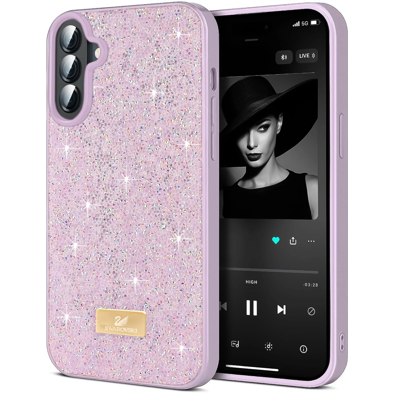 Samsung Galaxy A55 — DL3 Mobilak Glitter Protective Case for Samsung Galaxy A55, Supports wireless charging, Shock-absorbing protection, Scratch-resistant surface