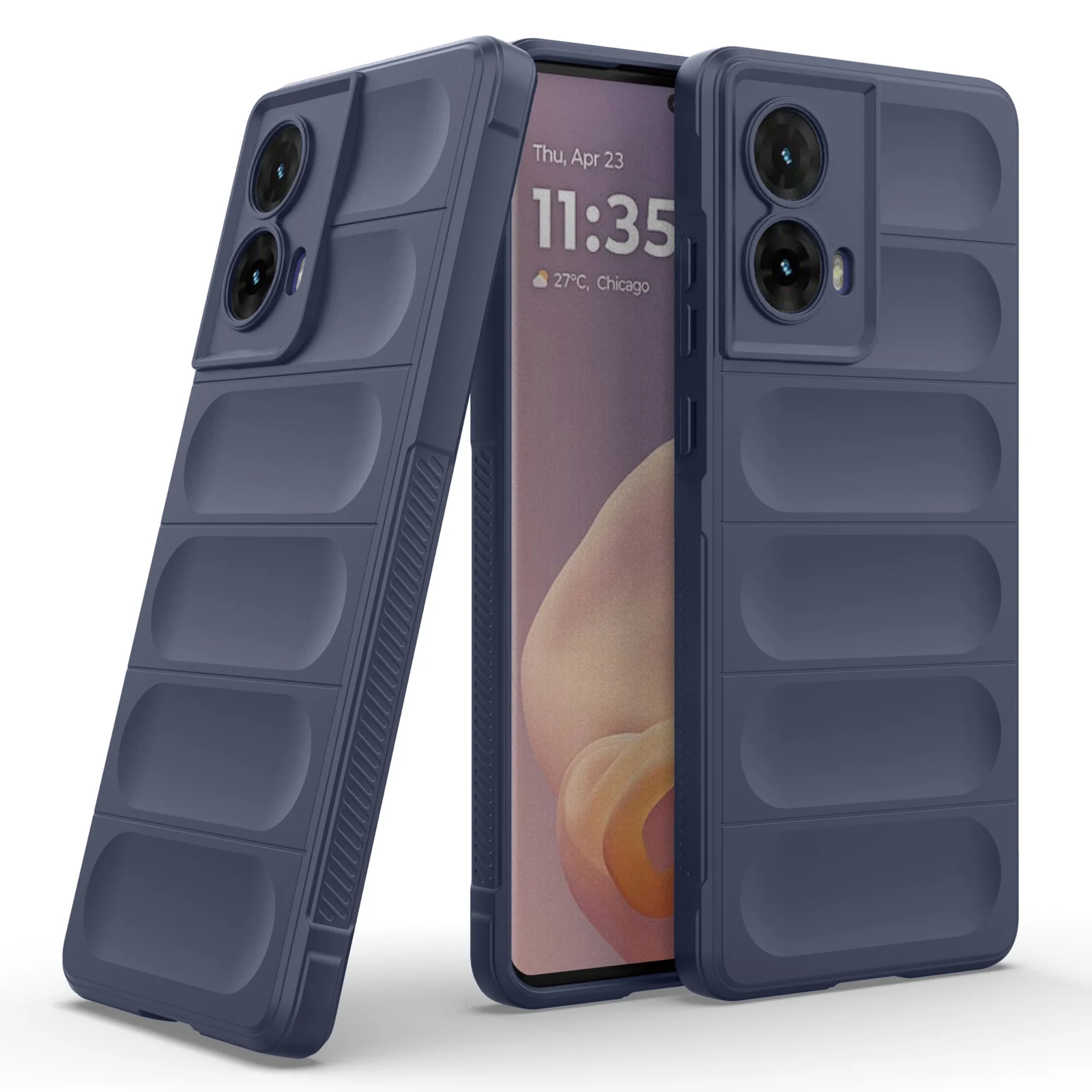 DL3 Mobilak Silicone Case for Motorola Moto G85 5G / Motorola Edge 50 Fusion Heavy Duty Protective [Slim Fit] Shockproof Soft Protective Shock-Absorption TPU Cover With Camera Protection - Blue