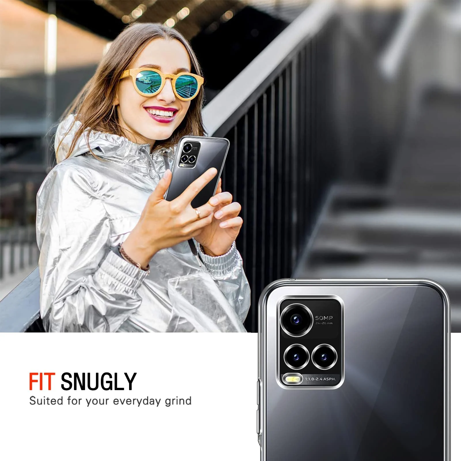 DL3 Mobilak Case Compatible with vivo Y33S / Y21s / Y21 / Y21t - Crystal, Anti-Scratch, Shock-Absorbent, TPU Gel Case - Clear