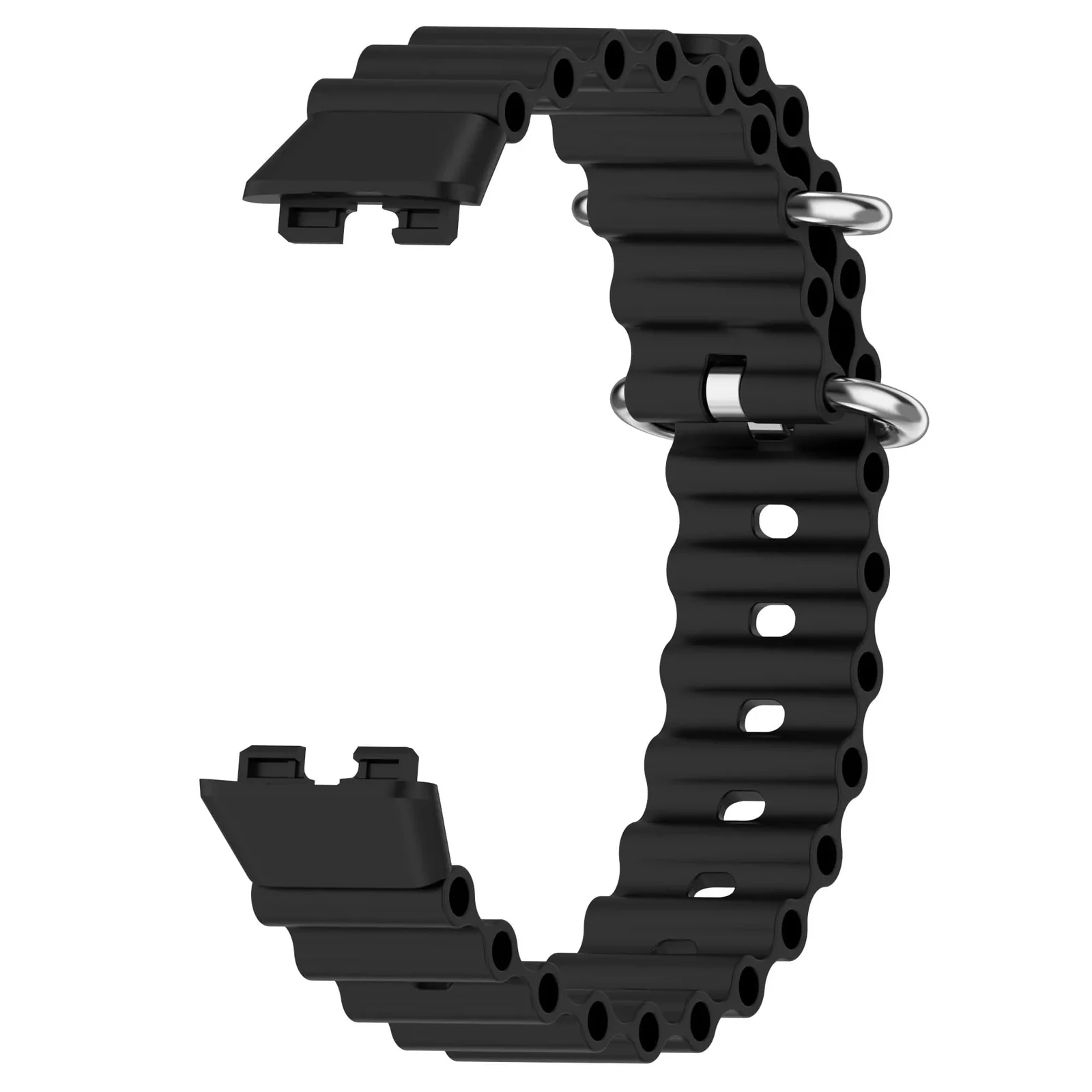 DL3 Mobilak Ocean Band for Huawei Band 8/Huawei Band 9/Huawei Band 10, Adjustable Silicone Stretchy Sport Strap Women Men Replacement Wristband for Huawei Band10/Band9/Band8 - Black