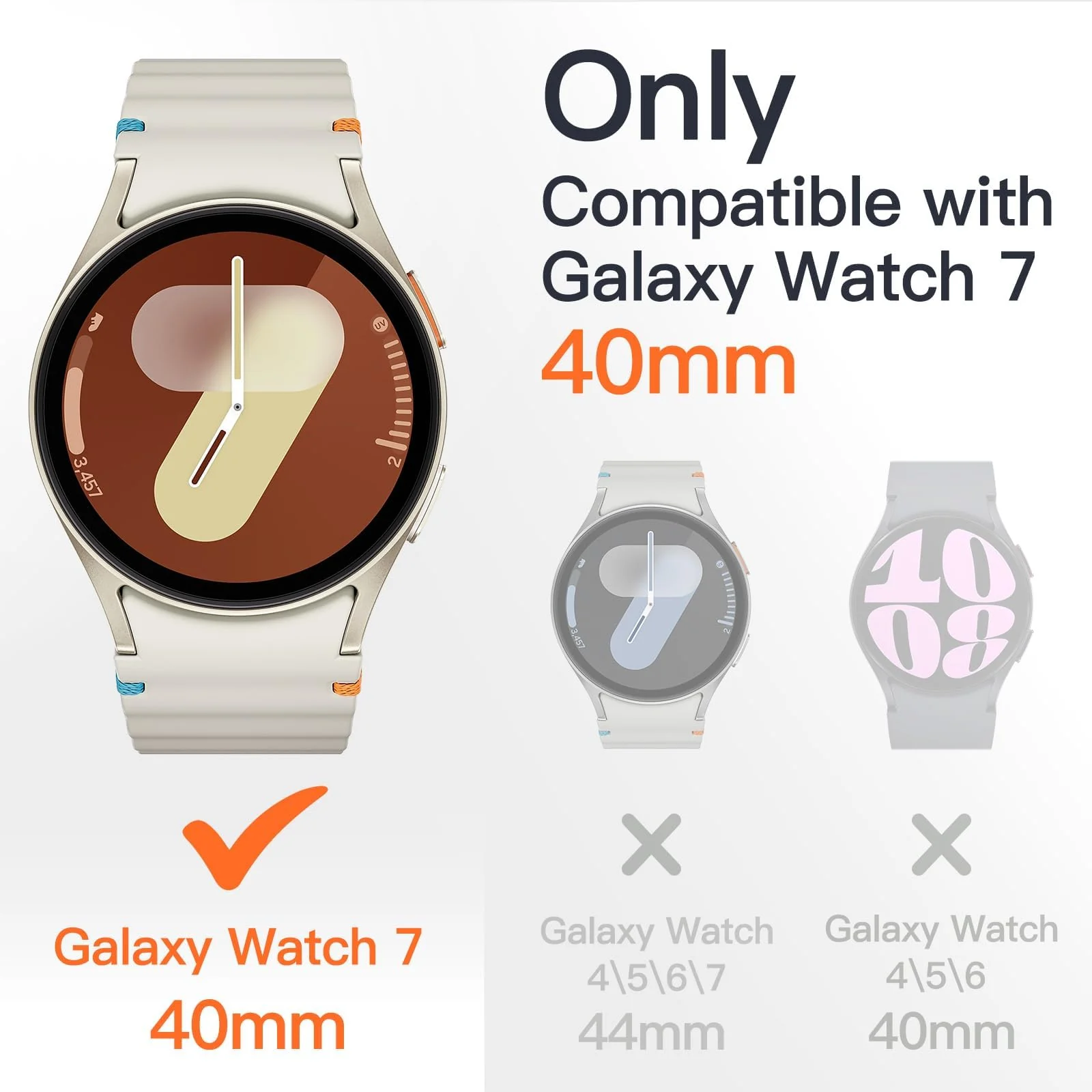 DL3 MOBILAK Full-Coverage Watch Case with Tempered Glass for Samsung Galaxy Watch 7 40 mm, Clear
