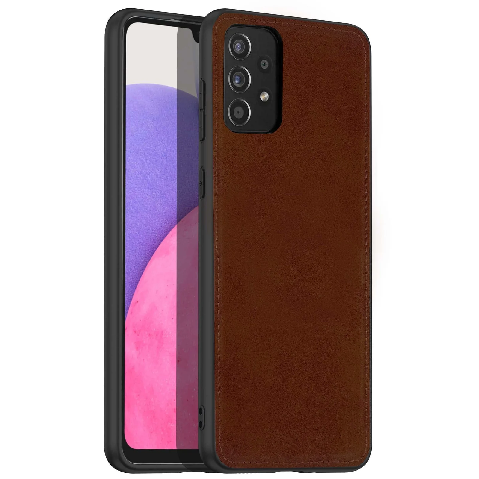 Dl3 Mobilak Case for Samsung Galaxy A72 Leather Case,Anti-Drop, Anti-Shock, Non-Slip Texture,Simple Cell Phong Cover (Gary)