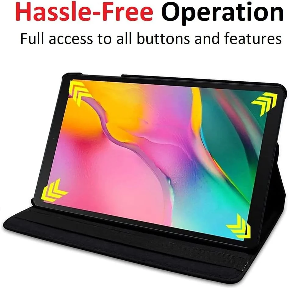 DL3 Mobilak Protective Cover for Samsung Galaxy Tab A7 (SM-T500 / T505) 10.4 inch 2020, 360° Rotatable Smart Stand, Leather Folio Flip Cover with Multi-Angle Viewing, Auto Wake Sleep - Black