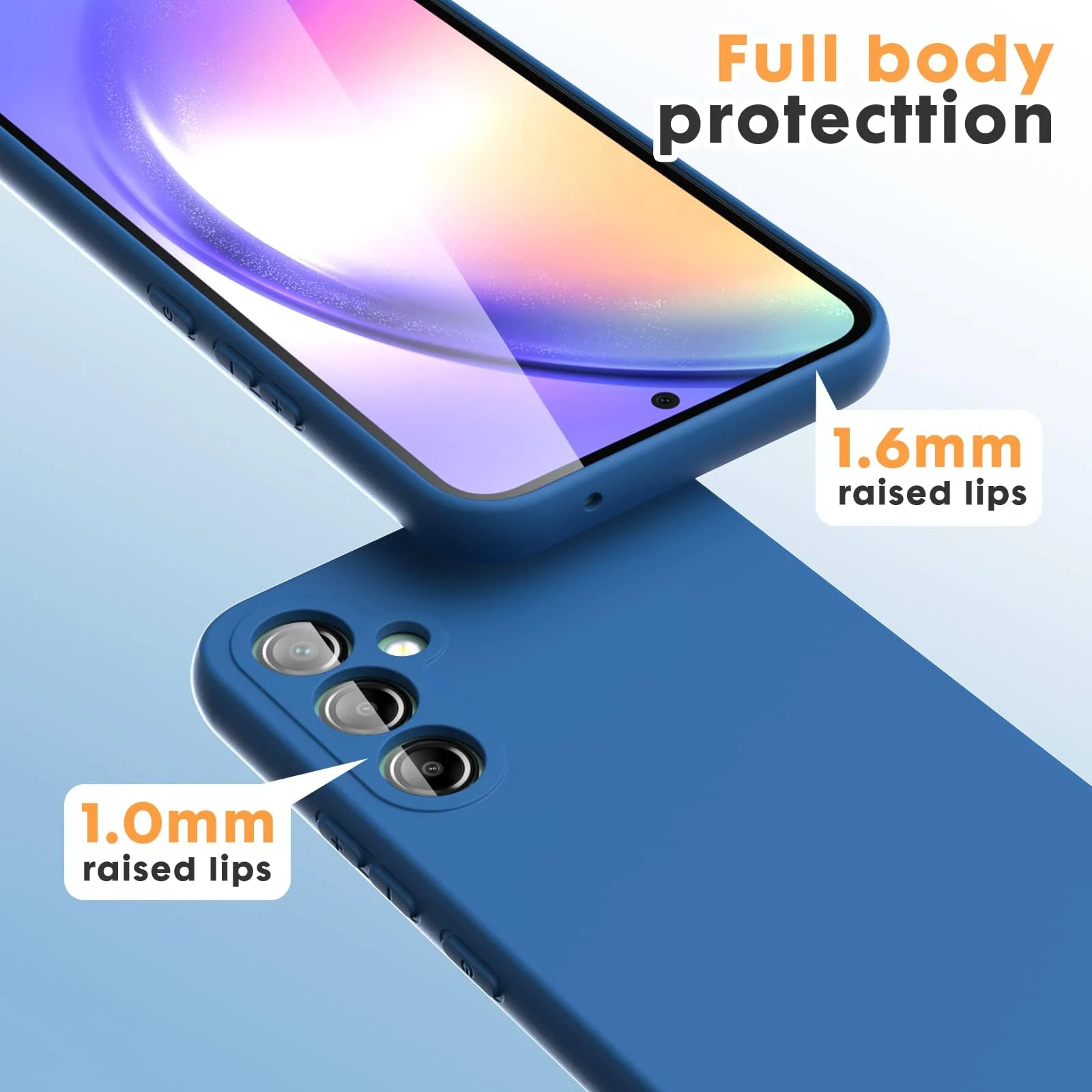 DL3 Mobilak Silicone Protective Case for Samsung Galaxy A24 4G, Shock-absorbing protection, Scratch-resistant surface, Soft microfiber lining - Royal Blue