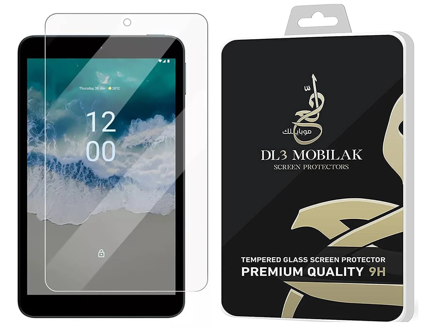 DL3 Mobilak Screen Protector For Nokia T10 8 Inch Tablet Tempered Glass Film [HD Crystal ] [Easy Installation] [Scratch Resistant] [9H Hardness] - Clear