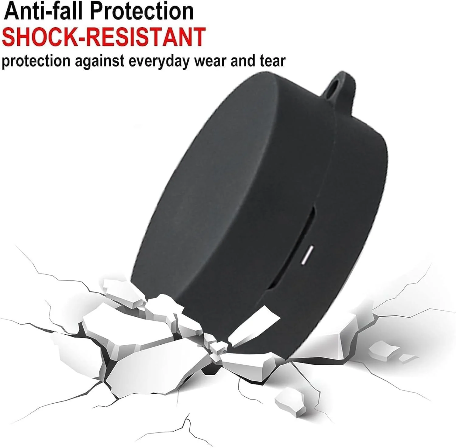 DL3 Mobilak Compatible with NOTHING CMF Buds Pro Case Cover, Soft Silicone Shockproof Protective Case Wireless Earbuds with Carabiner, Front LED Visible - Black
