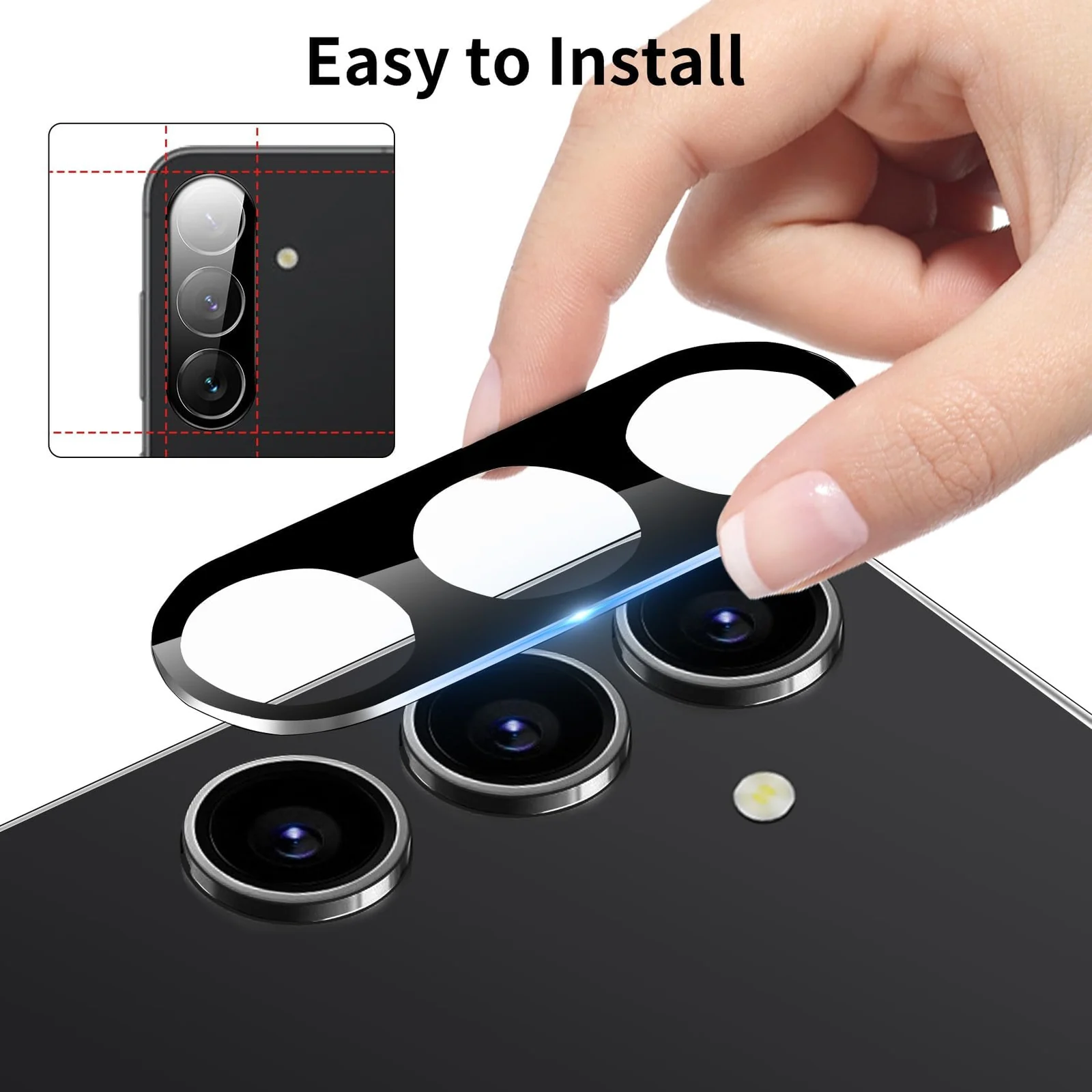 DL3 Mobilak Samsung Galaxy A15 5G Camera Lens Protector Tempered Glass Screen Protector HD [Full Coverage][Anti-Scratch] Drop Protection Ultra Clear/Thin Lens Protector Case - Black