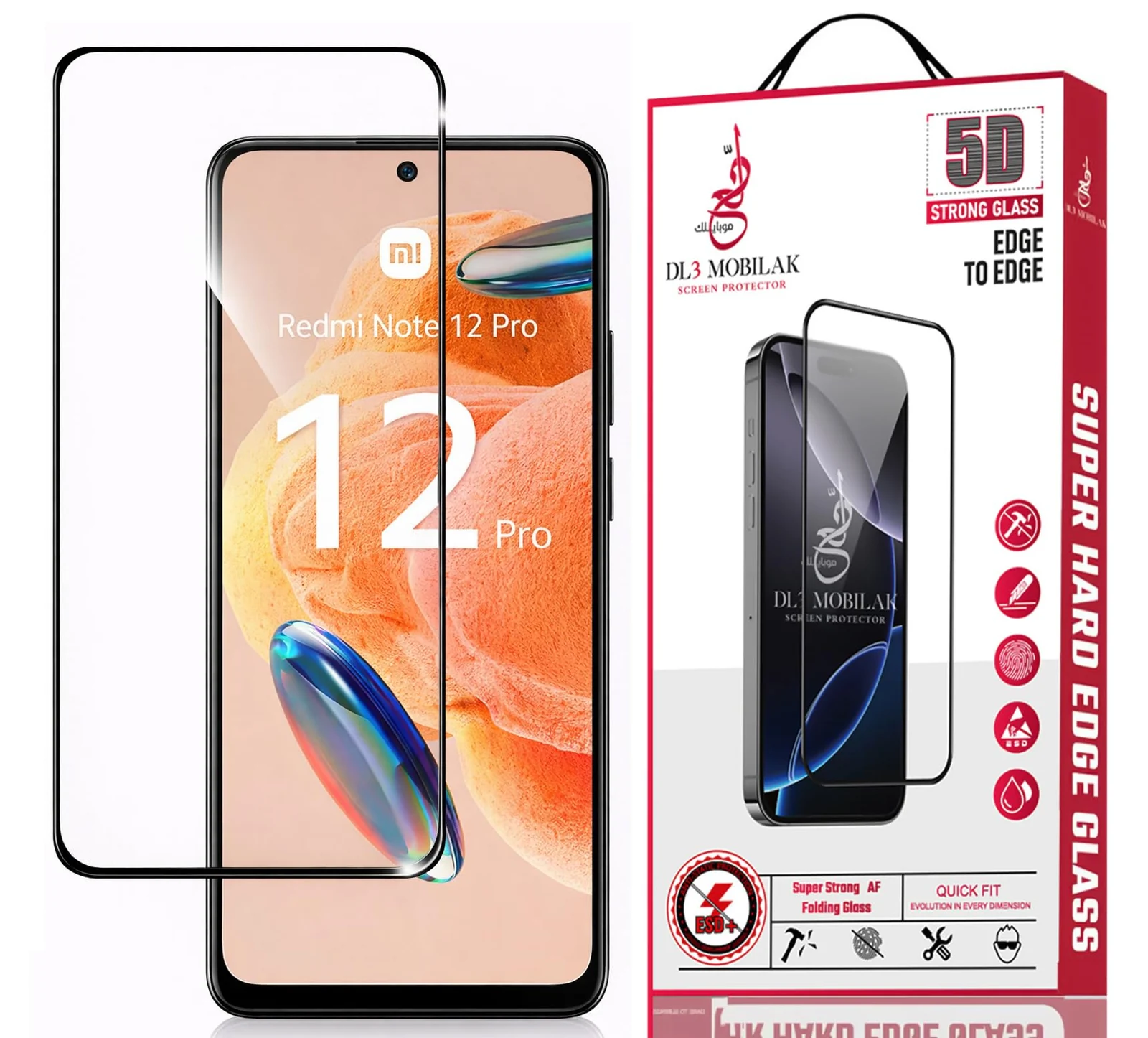 DL3 Mobilak for Xiaomi Redmi Note 12 Pro 4G Tempered Glass Screen Protector, 9H Hardness Anti-Scratch Tempered Glass flim, Case Friendly, Anti-Scratch - Clear