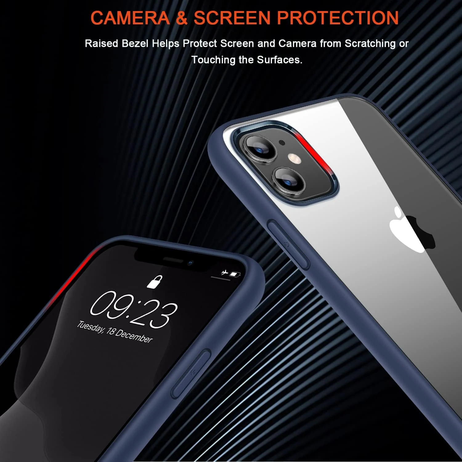 DL3 Mobilak Clear PC and TPU Protective Case for iPhone 11 with Shockproof Design and Anti-Yellowing Design - Blue