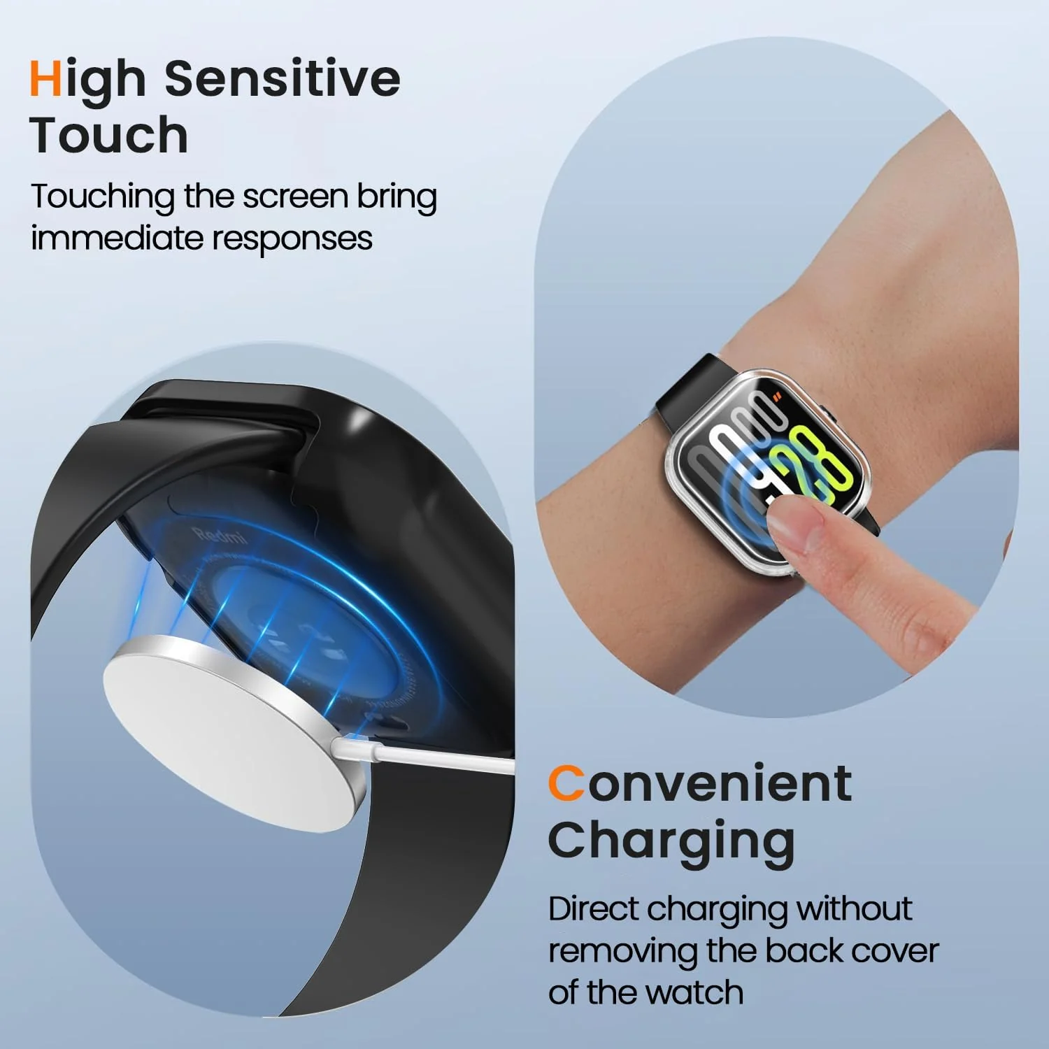 DL3 Mobilak Case Compatible with Xiaomi Redmi Watch 5 Case All-Around with Built-in Screen Protector Watch Soft TPU Shockproof Cover Slim Guard Thin Bumper Shell Protector For Redmi Watch5 - Clear