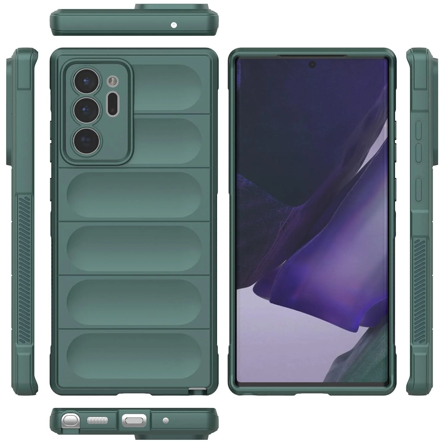 DL3 Mobilak Flexible Silicone and TPU Protective Case with Camera Protection for Samsung Galaxy Note 20 Ultra - Green