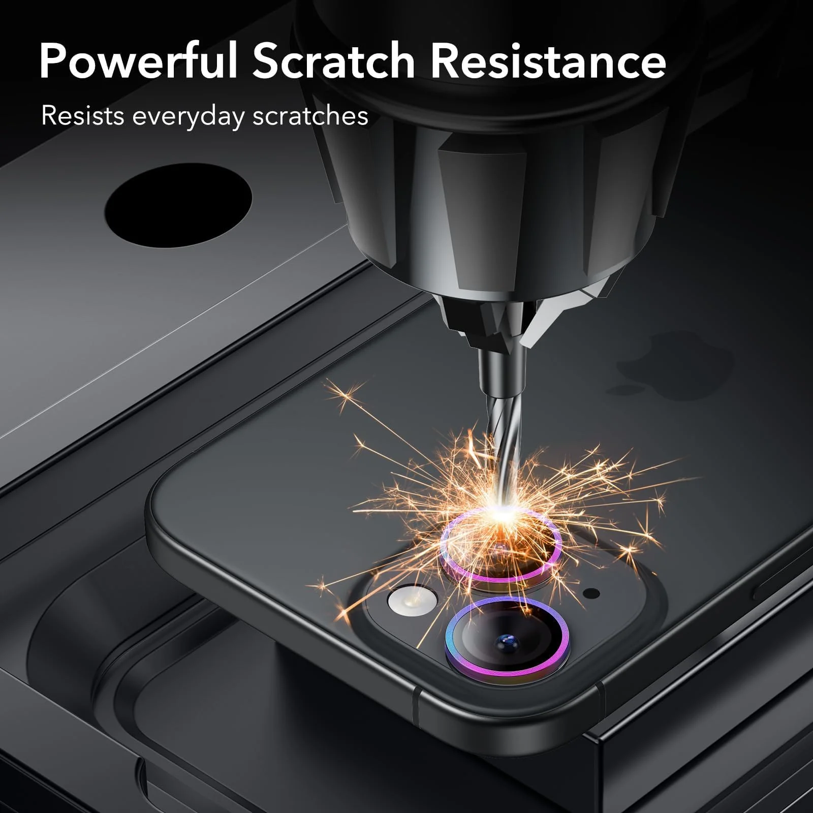 DL3 Mobilak Compatible with iPhone 15/15 Plus & iPhone 14/14 Plus Camera Lens Protector, Anti-Scratch HD Tempered Glass Lens Screen Protection Cover, Metal Individual Lens Ring - Multi-coloured