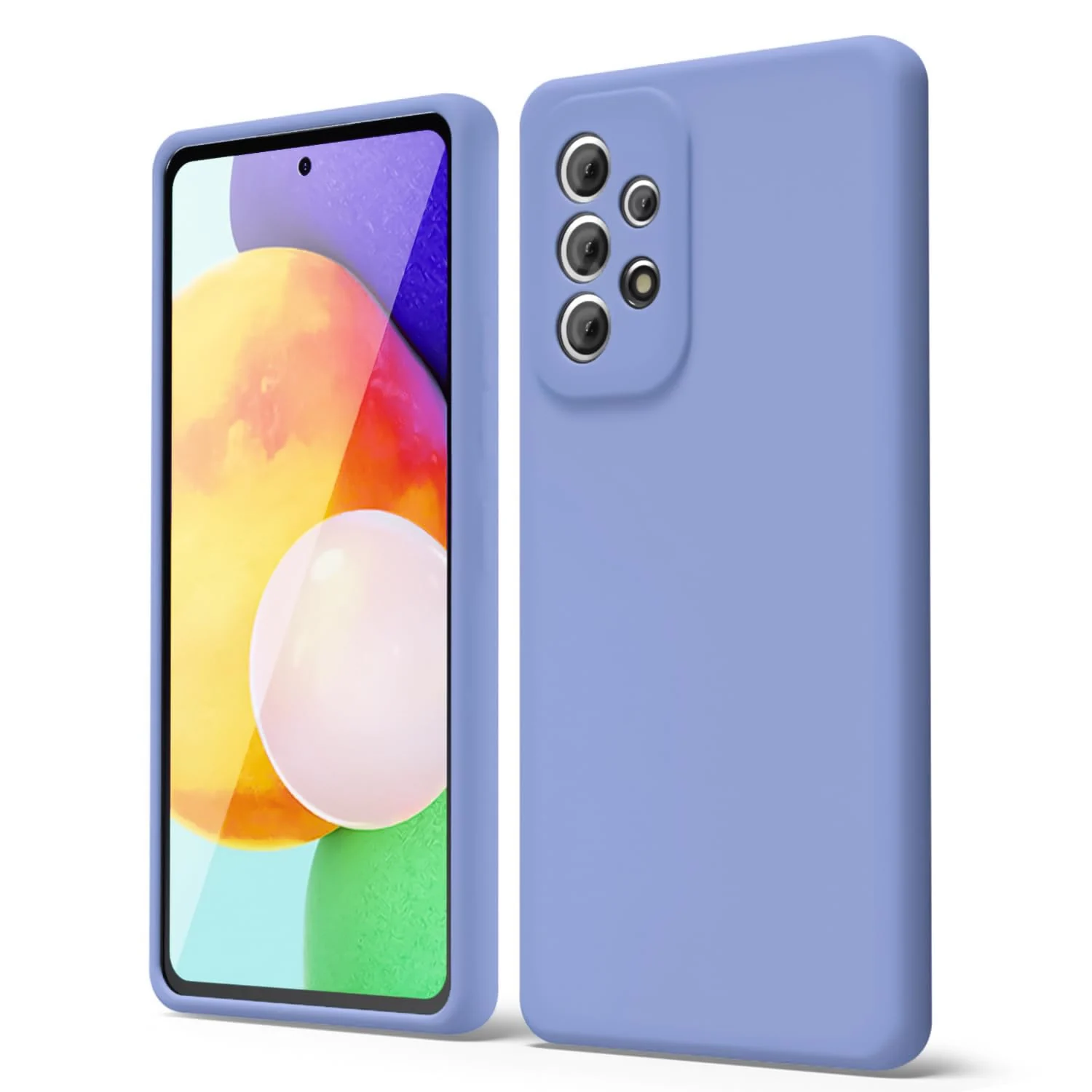 DL3 Mobilak Liquid Silicone Protective Case with Soft Microfiber Lining with Full Camera Protection for Samsung Galaxy A23 5G / 4G - Baby Blue